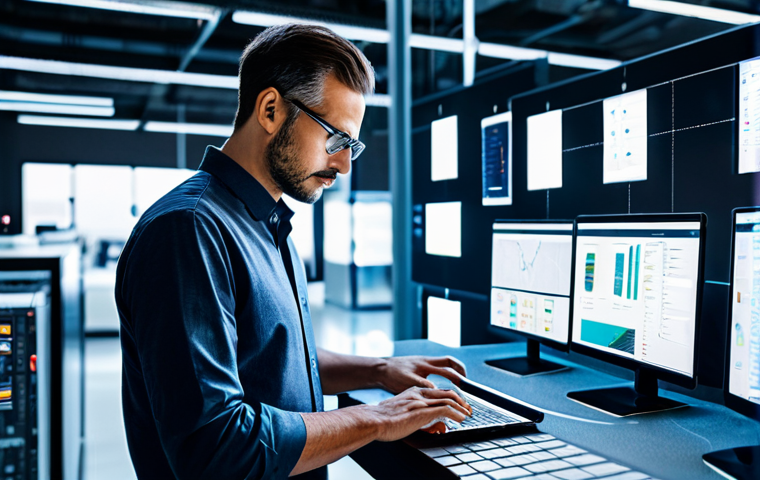 A focused professional male, dressed in a sharp business casual outfit, standing amidst a dynamic network of diverse smart devices and sensors. He subtly gestures towards a flowing grid of light and data representing decentralized processing, with elements of a modern factory floor, an urban cityscape, and personal digital devices (laptop, tablet) subtly integrated into the background. The visuals emphasize data originating from various sources and being processed locally at the edge, indicating efficiency and speed. Professional photography, high-resolution, sharp focus, vibrant colors, clean aesthetic, perfect anatomy, correct proportions, well-formed hands, proper finger count, natural body proportions, fully clothed, appropriate attire, modest clothing, safe for work, appropriate content, family-friendly.