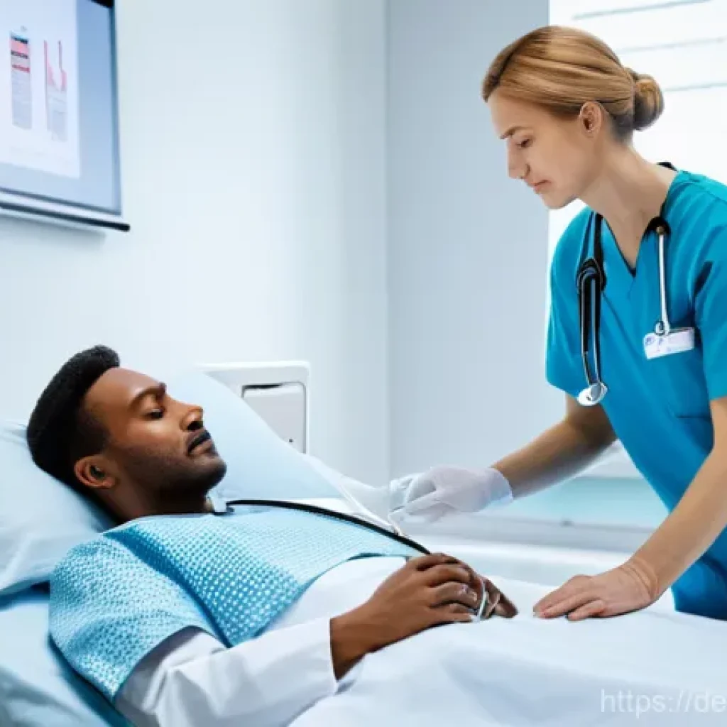 웹어셈블리 기반의 헬스케어 솔루션 개발 사례 - **Prompt:** A compassionate German doctor, wearing clean blue scrubs and a white lab coat, interacts...