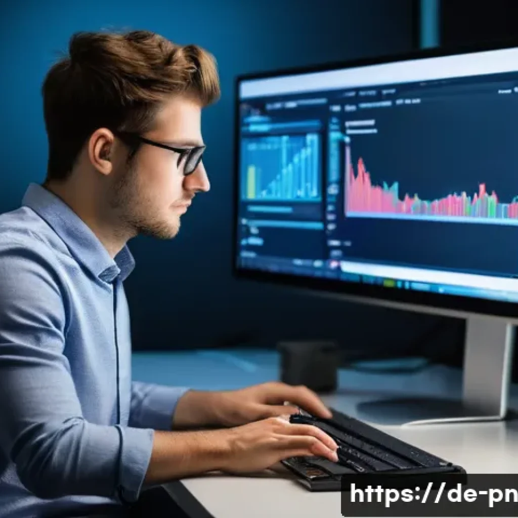 웹어셈블리의 성능 테스트 및 분석 방법 - **Prompt:** A modern, well-lit office environment. A focused software developer, male, in his late 2...