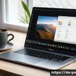 Home 21 웹어셈블리로 제작한 웹 기반 비디오 편집기 - A modern web-based video editing interface displayed on a sleek laptop screen in a cozy home office ...