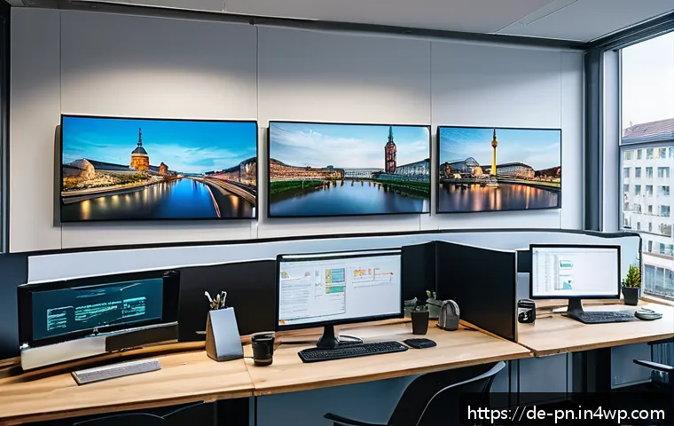 웹어셈블리의 디지털 콘텐츠 제작 응용 - A modern German software development office scene showcasing a diverse team of developers collaborat...
